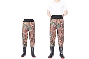PROXIMITCK Fishing Wader Waist Wader Pants Half-Length Waders for Men Women with Pocket Waterproof Wader for Hunting, Fly Fishing and Outdoors Duck-Size 45 Multi, 52 Regular