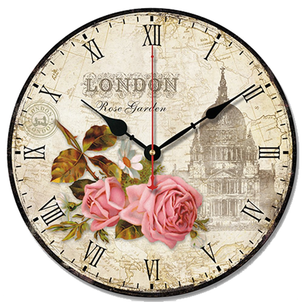 SWHONG Wall Clock,12in/30.5cm Wall Clocks for Living Room,Easy to Read
