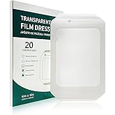 Transparent Film Dressing, 6"x 8" 20 Packs Clear Waterproof Bandage for Wound Care or IV Shield, Tattoo Aftercare Bandage, Scar Therapy, Adhesive Patches for Swimming, Showering, Wounds