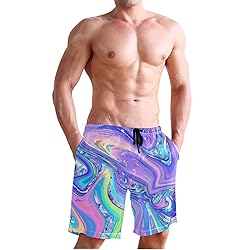 Men's Summer Cool Swim Trunks Quick Dry Abstract