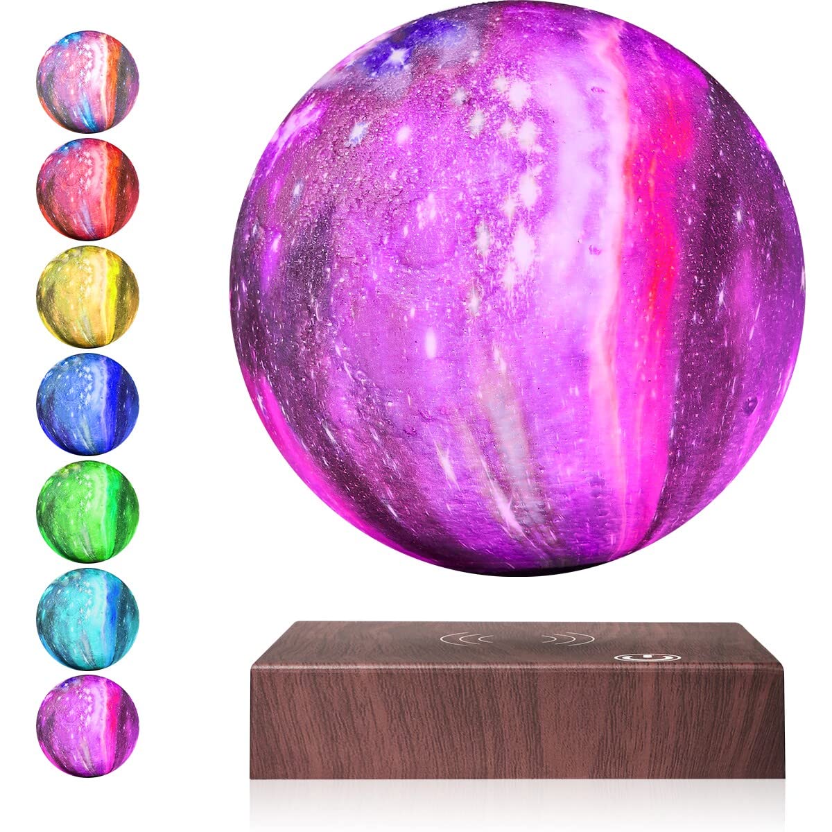 DIDWI Floating Moon Lamp, Magnetic Levitating Galaxy Moon Lamps with 7 Colors LED Lighting, Spinning 3D Printing Moon Night Lights Unique Gifts for Christmas, Room Office Decor
