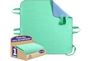 ESWIN Positioning Bed Pad with Handles – Quick-Drying, 6-Handle Incontinence Bed Pads – Washable, Waterproof, Reusable Pads for Elderly, Bedridden, Transferring, & Mattress Protection