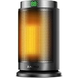 ZAFRO Space Heater, Ultra Quiet Portable Electric Heaters for Indoor Use with Thermostat, 1500W Large PTC Ceramic Fast & Wide-Angle Heat, Digital Display, 8 Safety, 5 Modes, 24H Timer for Office Home