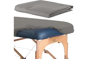 NRG Deluxe Flannel Fitted Massage Table Sheet | Stone | Double Brushed 100% Cotton | Medium-Weight, 200 Thread Count | Elastic Fitted for Professional Massage Tables