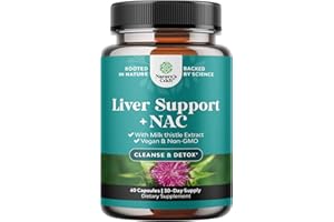 NATURES CRAFT Liver Support NAC Supplement with Milk Thistle for Liver Cleanse Detox & Repair - N Acetyl Cysteine Supplement for Liver Cleanse with Turmeric, Choline, Dandelion & L-Glutathione - 60 Caps
