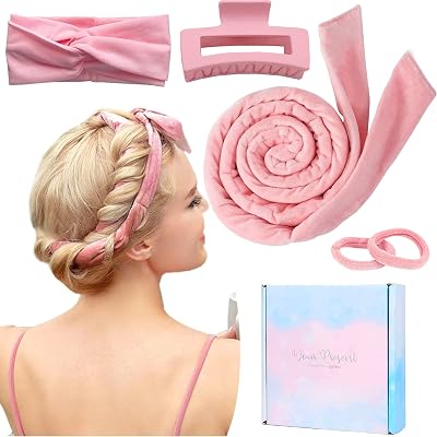 TOBATOBA Heatless Curlers Headband Overnight Set – No Heat Hair Curlers