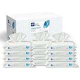 Medline Simply Water Baby Wipes, 99% Water Solution Wipes, 100% Plant-Based Bamboo Fiber Cloth, 60 Count (Pack of 12)