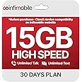 Prepaid Unlimited Plan: 1 Month | 15GB High-Speed Data Per Month | Unlimited Data Talk & Text | Prepaid Plan Service SIM Card | Nationwide Coverage | 4G, 5G Network
