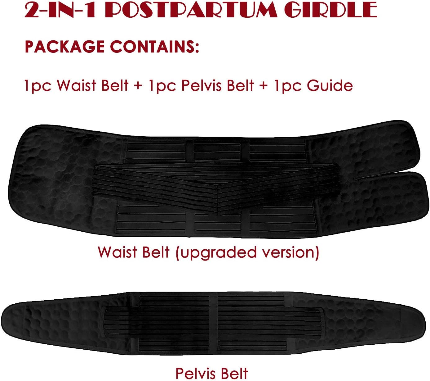 2 in 1 Postpartum Support Recovery Belly Wrap Waist/Pelvis Belt Body Shaper Postnatal Shapewear,One Size: Health & Personal Care