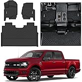 Floor Mats for 2015-2025 2026 Ford F-150/ F150 Lightning SuperCrew Cab (Not Fit Rear Seat with Under-Seat Fold Flat Storage) 