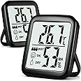 Antonki 2-Pack Hygrometer Indoor Thermometer Room Thermometer Indoor Digital Temperature and Humidity Monitor Humidity Sensor