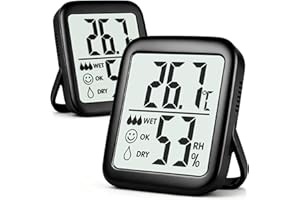 Antonki 2-Pack Hygrometer Indoor Thermometer Room Thermometer Indoor Digital Temperature and Humidity Monitor Humidity Sensor