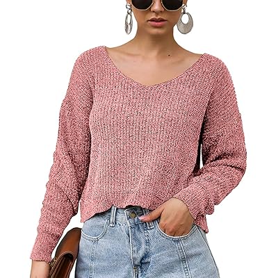 Amazon Long Sleeve V Neck Knit Top Amazon Essentials Womens