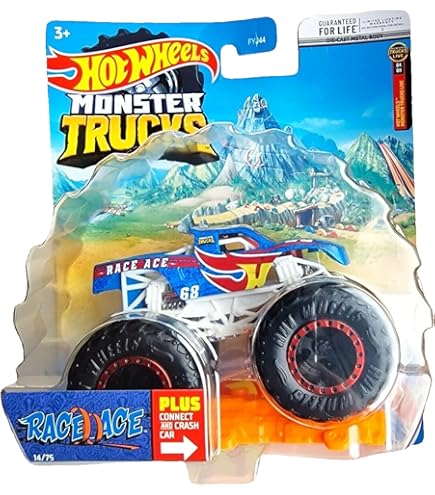 Hot Wheels HW Monster Trucks Race Ace Crash Legends 1:64 Scale