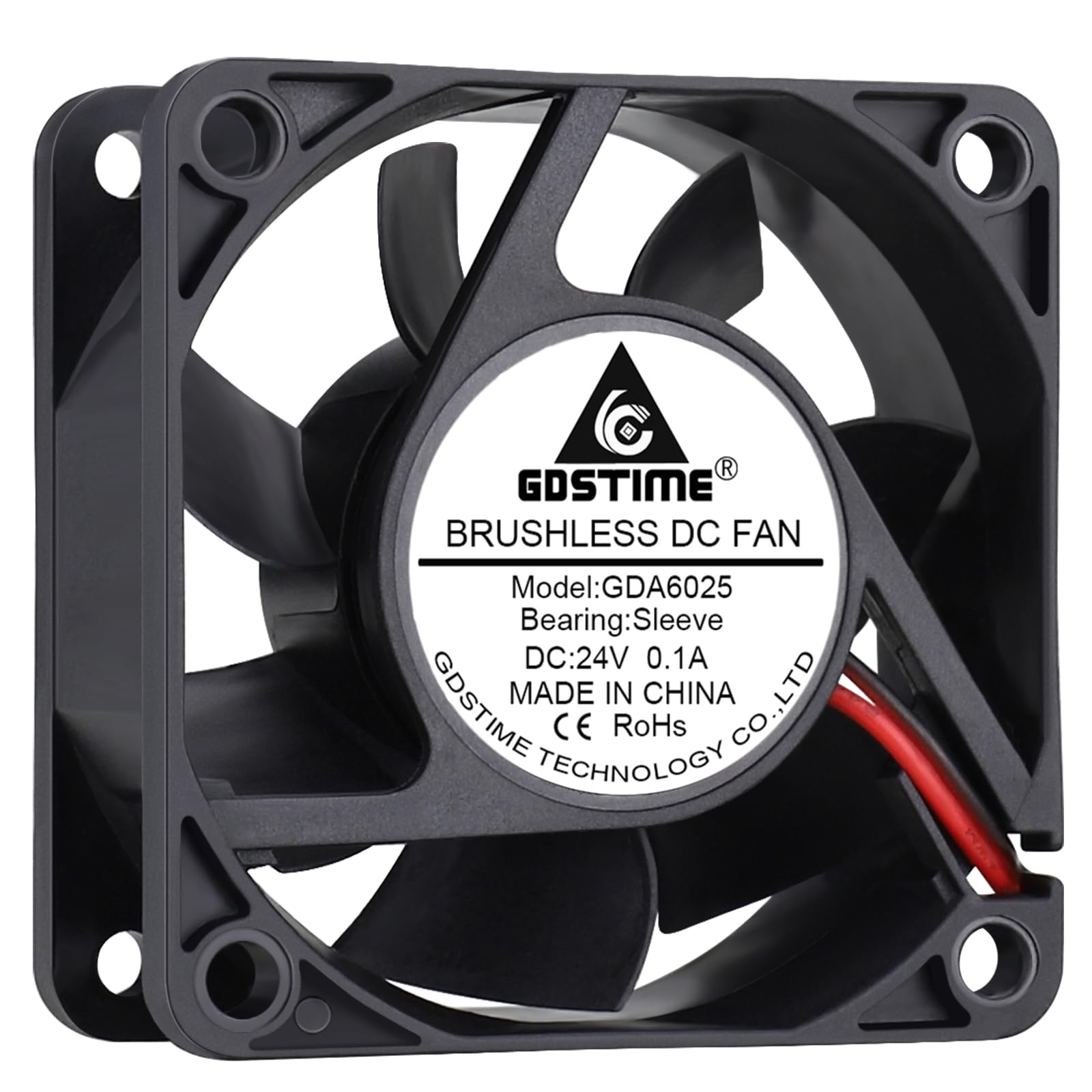 GDSTIME 24V Fan 60mm DC Brushless PC Cooling Fan 60 x 25mm 4500 RPM High Speed 2Pin 6025 6CM Case Cooler For 3D Printer Server Units Xbox Game Console Router TV box Computer