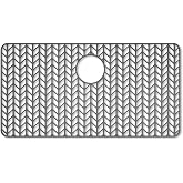 AWOKE Silicone Sink Protectors for Kitchen Sink, 30" x 16" Rear Drain Hole | Flexible silicone, heat resistant 500&deg;F, non-slip raised feet, dishwasher safe, fits stainless and farmhouse sinks, multi-use
