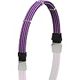 LINKUP - AVA 30cm EPS 8P(4+4) CPU ATX Motherboard PSU Power Supply Braided Sleeved Custom Mod PC Extension Cable w/Combs | Strong & Stiff Design | Single Pack | 300mm - Purple