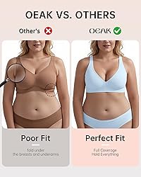 OEAK Womens Deep V Bras Wireless Comfortable Bra