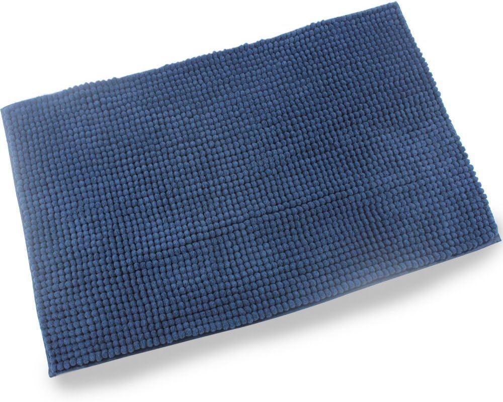 Bath Mat Blue Non Slip Shaggy Bathroom Mat Water Absorbent Fluffy Microfiber Bath Rugs for Bathroom 50 x 80 cm