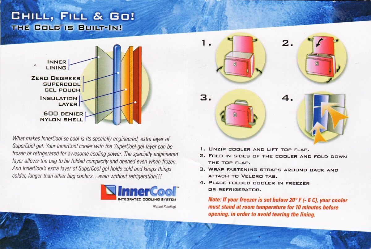 zero degrees lunch tote with inner cool integrated cooling system
