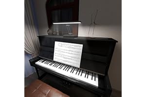 NXWVPC BOLOWEI LED 20" Piano Lamp - Onekey Stepless Dimming Piano Desk Light for Upright Piano Free Height Adjustment 10W Black