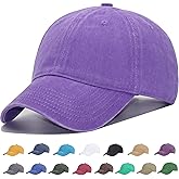 YEANIY Vintage Washed Cotton Plain Baseball Caps Adjustable Unstructured Soft Blank Casual Dad Ball Hats for Men Women