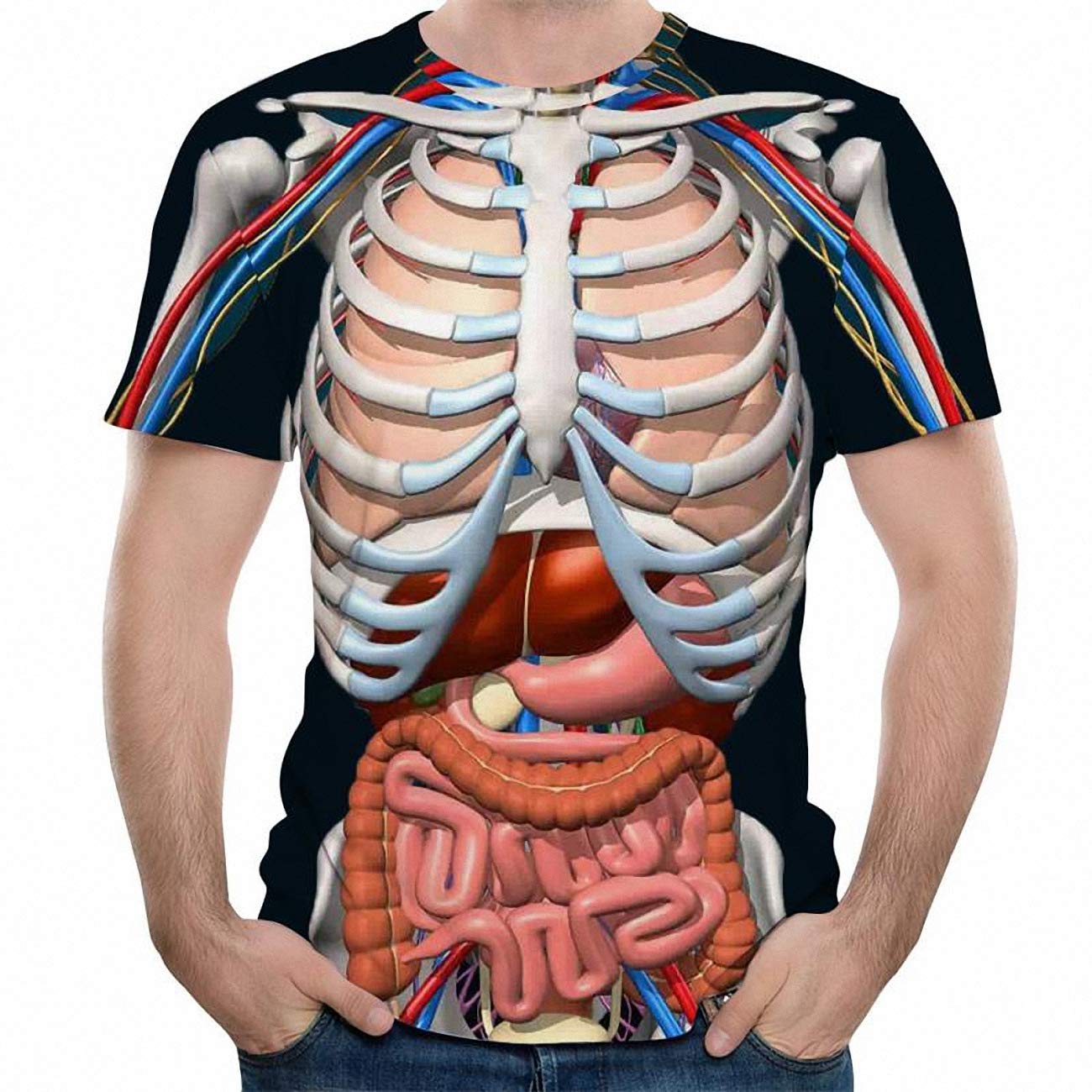 JOOCAR Halloween T-Shirt Body Anatomy Internal Organ 3D Print T-Shirt