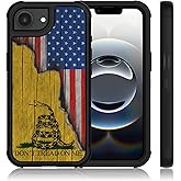 XWMHHP Compatible with iPhone 16E Case for Men, 3-Layer Rugged Shockproof Hard Plastic Bumper +Soft Silicone Rubber Heavy Duty Protection Cover for SE 4 - Dont Tread on Me American Flag
