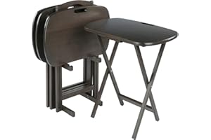 Winsome Lucca Snack Folding Table Set, 22.8-inch x 15.6-inch, Oyster Gray (16577)