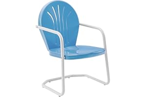 Crosley Furniture Griffith Outdoor Chair, Retro Metal Patio Chairs for Dining, Porch, Deck, Balcony, Sky Blue