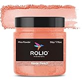 Rolio Premium Mica Powder - Nude Peach (50G / 1.76oz) - 1 Jar of Peach Pigment Powder for Epoxy Resin, Dye, Soap Making, Nail Polish, Paint, Candle Making, Bath Bombs, Slime