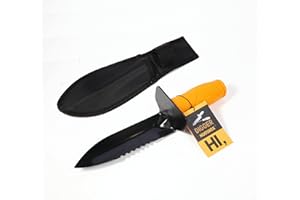 NUOSWEK Metal Detecting Shovel, Double Serrated Edge Digger Tool with Belt Sheath, Heavy Duty Metal Detecting Accessories, Gardening Trowel for Planting Landscaping Camping