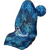 JOAIFO Blue Sea Turtle Car Seat Cover Protector Front Seats Only,Waterproof Towel Seat Cover for Trucks SUV Van,Car Seat Towel Cover After Gym Yoga,Turtle Car Accessories for Women Men
