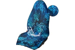 JOAIFO Blue Sea Turtle Car Seat Cover Protector Front Seats Only,Waterproof Towel Seat Cover for Trucks SUV Van,Car Seat Towel Cover After Gym Yoga,Turtle Car Accessories for Women Men