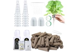 Oliz 115 Pcs Seed Pod Kit, Hydroponic Replacement Accessories with 50 Grow Sponges, 12 Grow Baskets, 12 Grow Domes, 24 Domes Labels, 12 Plant Labels, 4 A&B Plant food and 1 Tweezers