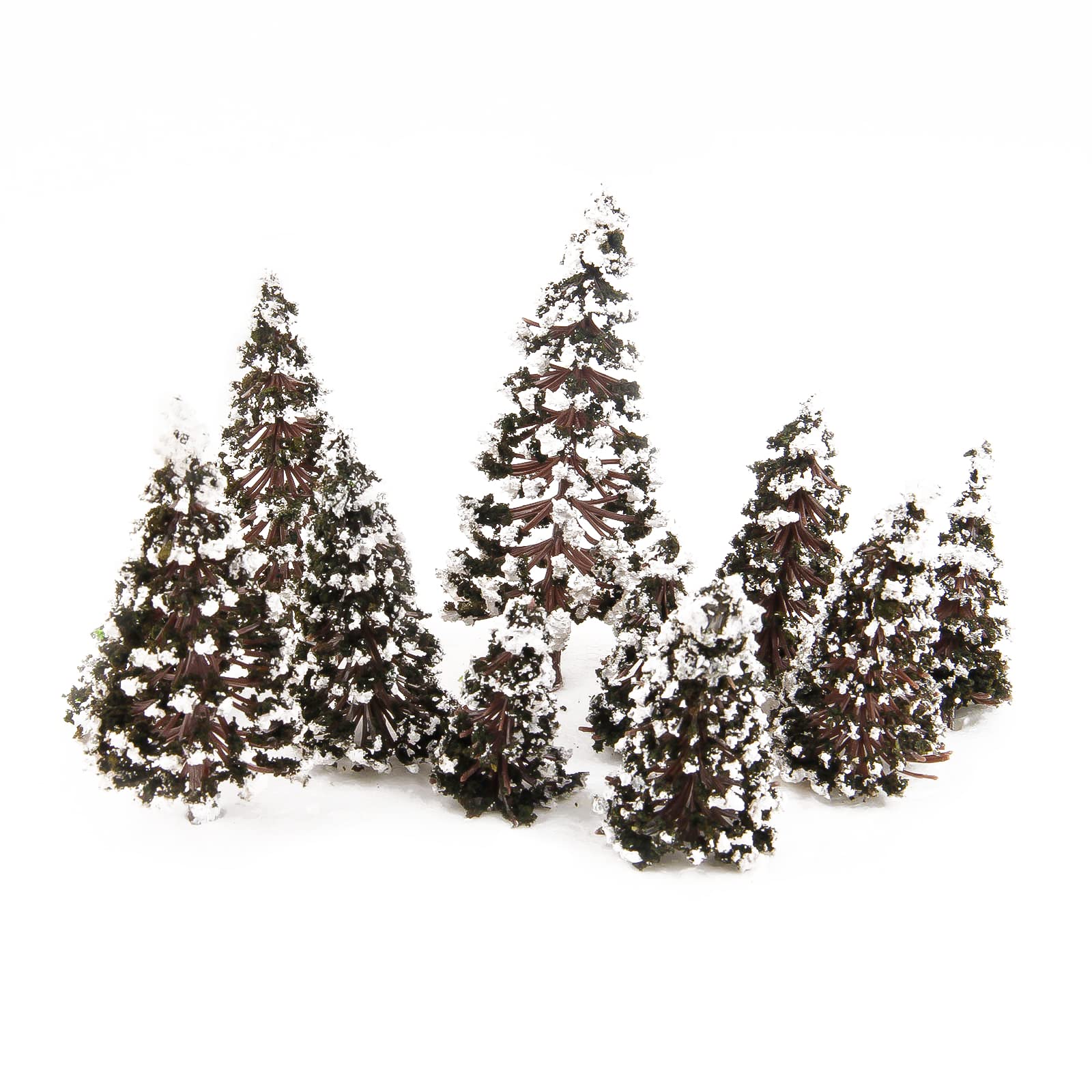Yetaha 16Pcs Mixed Scale Model Cedar Trees w Snow Diorama Train Railway Winter Scenery Height 6/8/10/12cm each 4Pcs