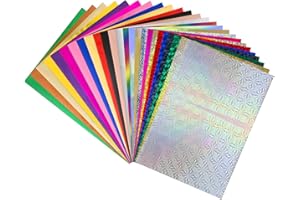 CYFUN DESIGN 25 Colors 100 Pieces Toner Reactive Foil for Laminator, 20x29cm/7.9x11.4inch Foil Paper for Toner Foiling Scrapbooking Craft Projects Card Making, Foil by Laser Printer and Laminator ( 25 Colors )