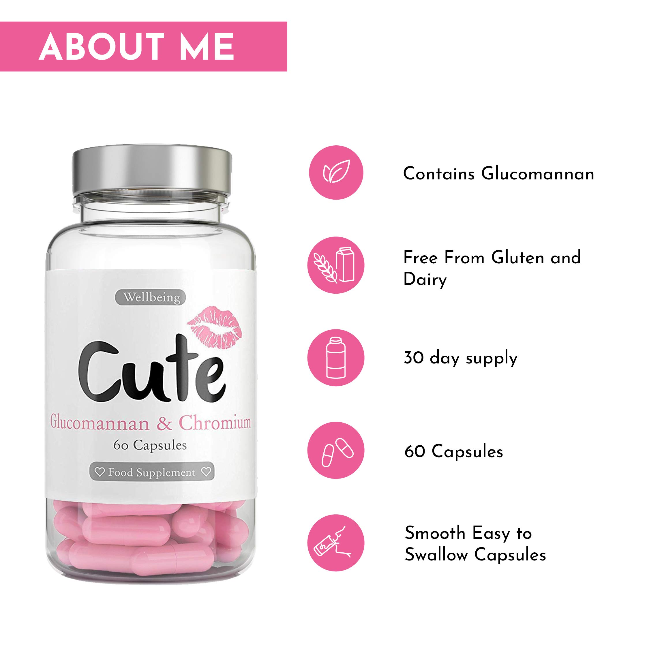 Cute Nutrition and Chromium Picolinate Capsules Konjac Root Fibre Weight Loss