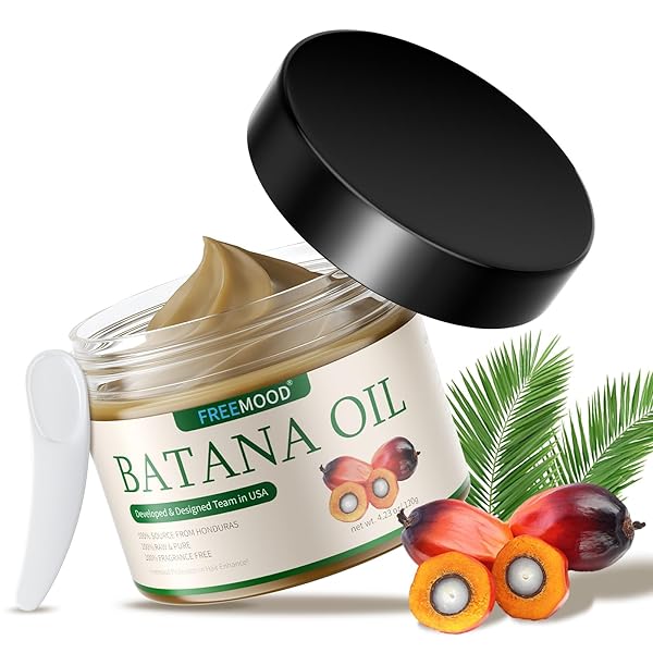 RAW BATANA OIL FOR HAIR GROWTH, 100% NATURAL & PURE, DR. SEBI BATANA OIL RAW FROM HONDURAS UNREFINED AND ORGANIC, CARE FOR HAIR THICKNESS, SCALP & SKIN, WITH SMALL SCOOP, 4.23 OZ / 120G