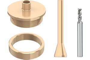 inBovoga 1/4"(6.35mm) Solid Brass Routing Guide Bushing for Router Templates, Alignment Pin, HSS End Mill Bit 15/64"(6mm) Shank, Perfect for 1/4" Mill Routing Bushing Template Use