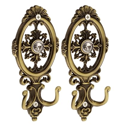 Imported 2 pcs Vintage Bronze Oval Curtain Hanger Tieback Wall Mounted Hook Holder