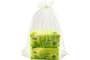 QIANHAILIZZ 50 Pack 12 x 16 Inch Drawstring Jewelry Gift Organza Bags Plant Covers Plants Protection Bag D5B (A-IVORY)