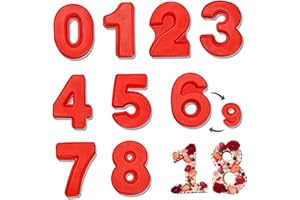 Number Cake Tins 9Pcs 10 Inch 3D Number Cake Moulds Set 0-9 Silicone Baking Moulds DIY Ice Bread Soap for Birthday Festival A