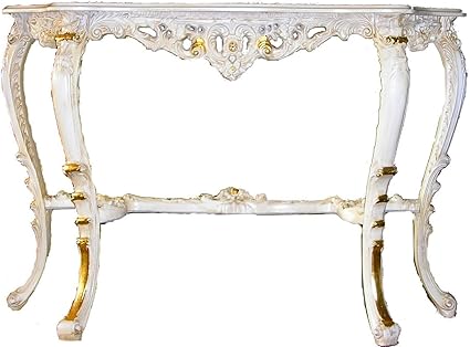 CASAFIORENTINA Podest Tisch Beistelltisch Konsole Elfenbein Gold