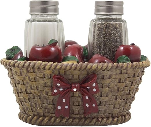 Amazon Com Apple Basket Glass Salt And Pepper Shaker Set With