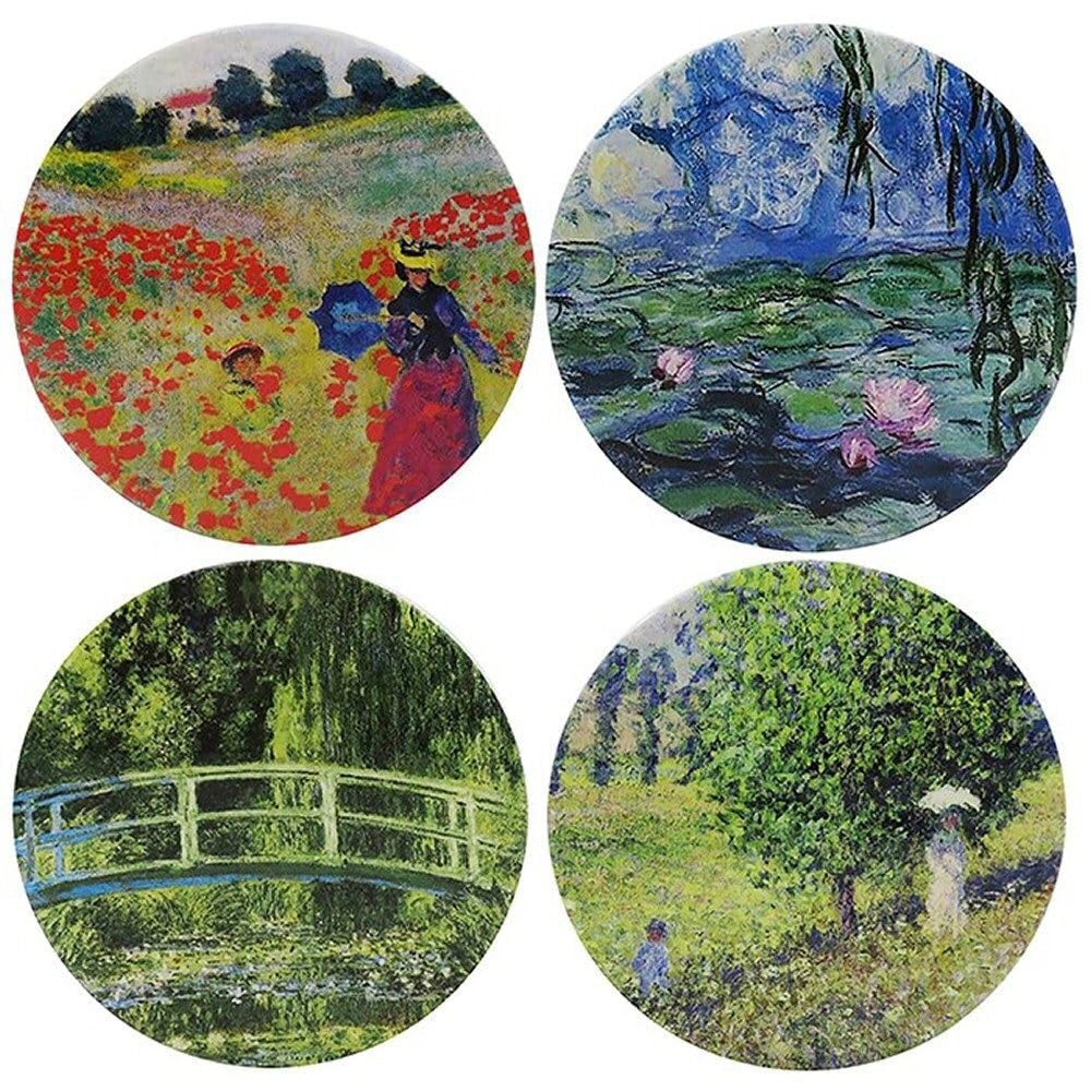 lesser and pavey LP95049 Ceramic Coasters | Monet design | Set of 4, Multicolor