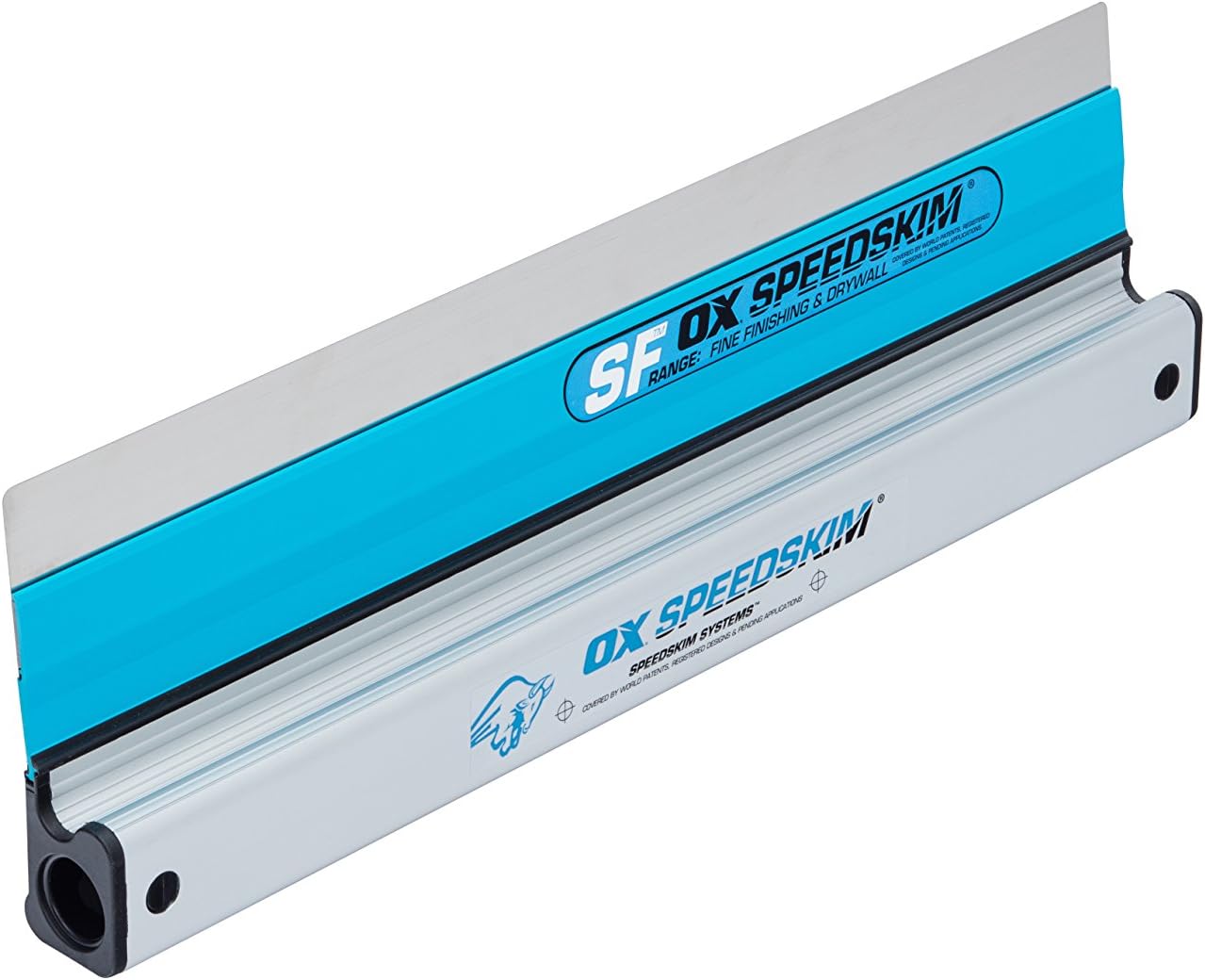 OX Speedskim Plaster Skimming Finishing Rule - SF 450mm I Stainless Steel Flex Blade & Extruded Aluminium Handle