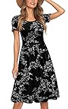 AYIFU Womens Short Sleeve Empire Waist Dresses