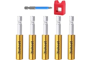 Richcat 5PCS Strong Magnetic Extension Socket Drill Bit Holder 1/4" Hex Power Tools,Strong Magnetic Extension Bit Holder,Hex 