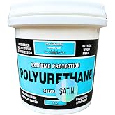 CrystaLac Extreme Protection Water Based Polyurethane (Satin, 8oz Mini): Self Leveling, Non Yellowing, Brush or Spray, UV Protection, Low Odor, Water Clean Up, Durable &amp; Scratch Resistant.